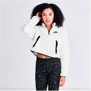 Nike Sherpa 1/4 Zip Crop Jacket